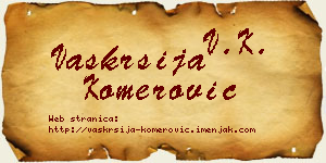 Vaskrsija Komerović vizit kartica